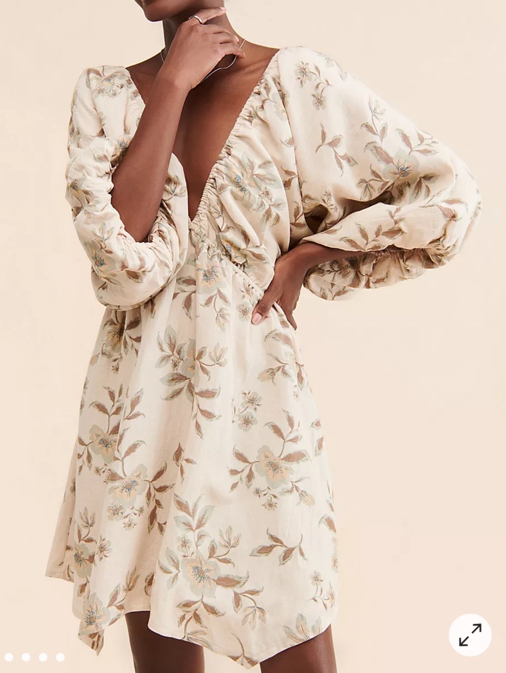 Free People Portia Mini Dress in
Tea Combo NWOT